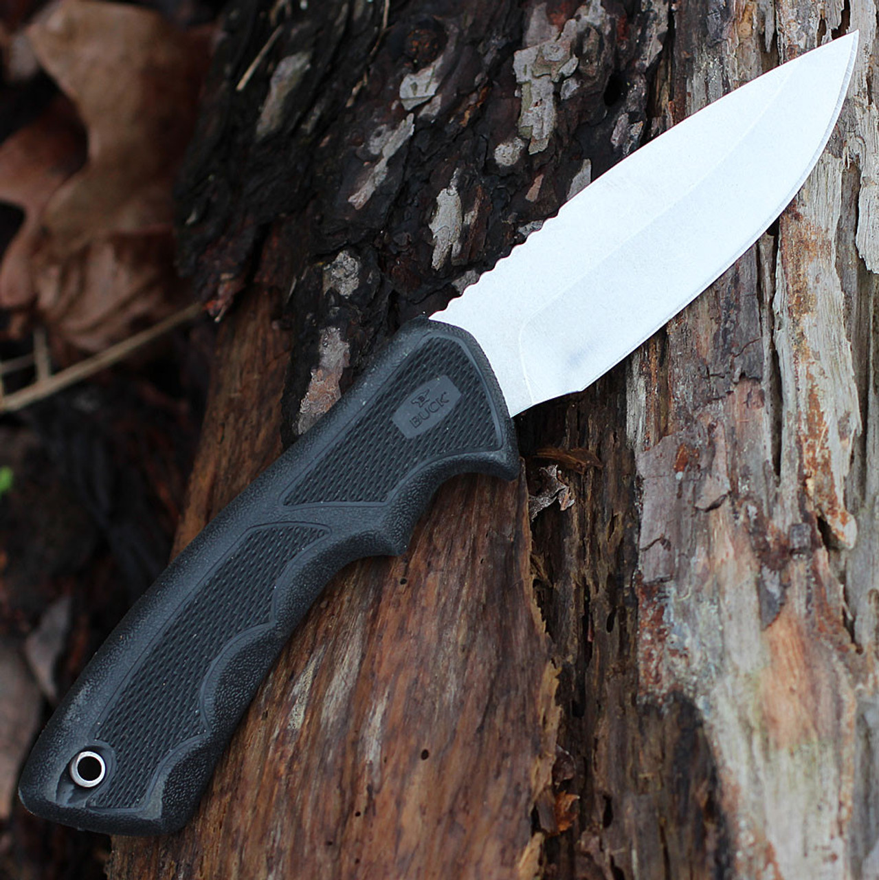 Buck 685BKS BuckLite Max II, 4" 420HC Plain Blade, Black Rubber Handle