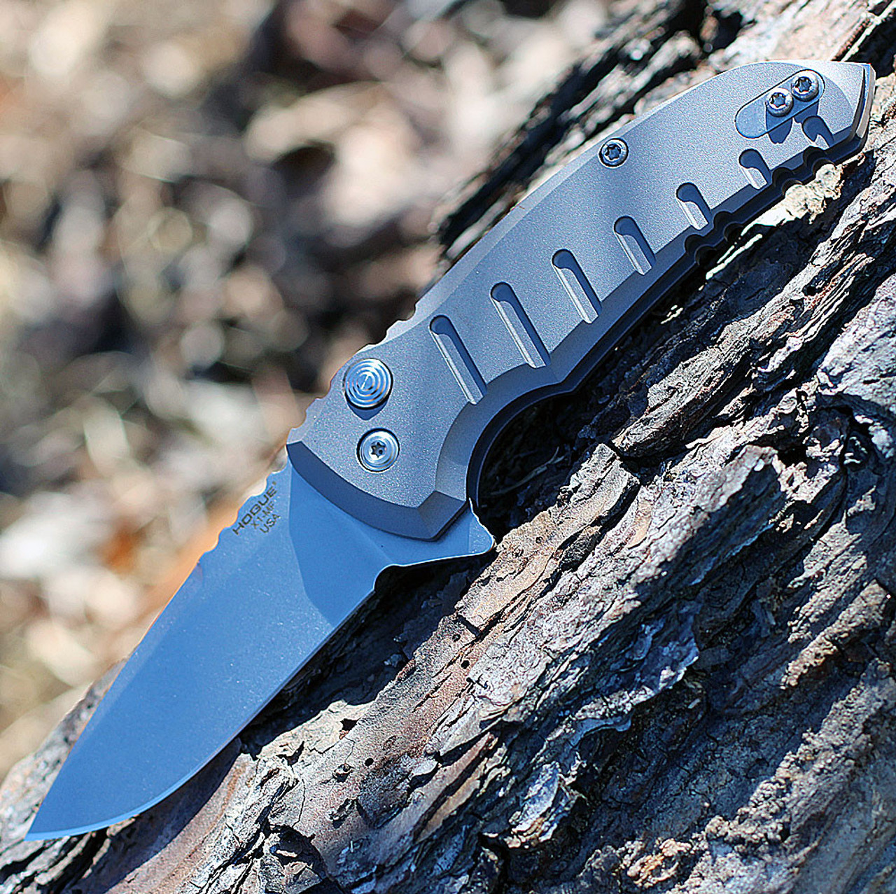 Hogue X1 Micro (HO24172) 2.75" CPM-154 Stonewashed Drop Point Plain Blade, Matte Gray Aluminum Handle, Black Nylon Zippered storage Case