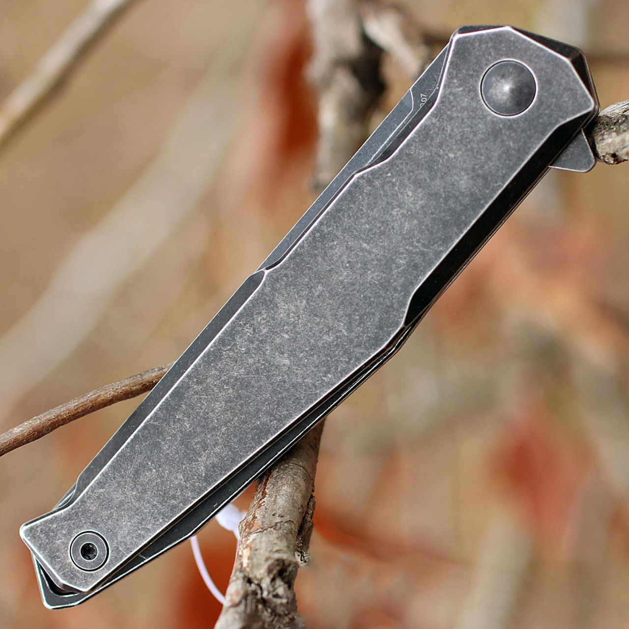 Ruike Beta Plus P108SB, 3.46" 14C28N Plain Blade, Black Stonewash Stainless Handle