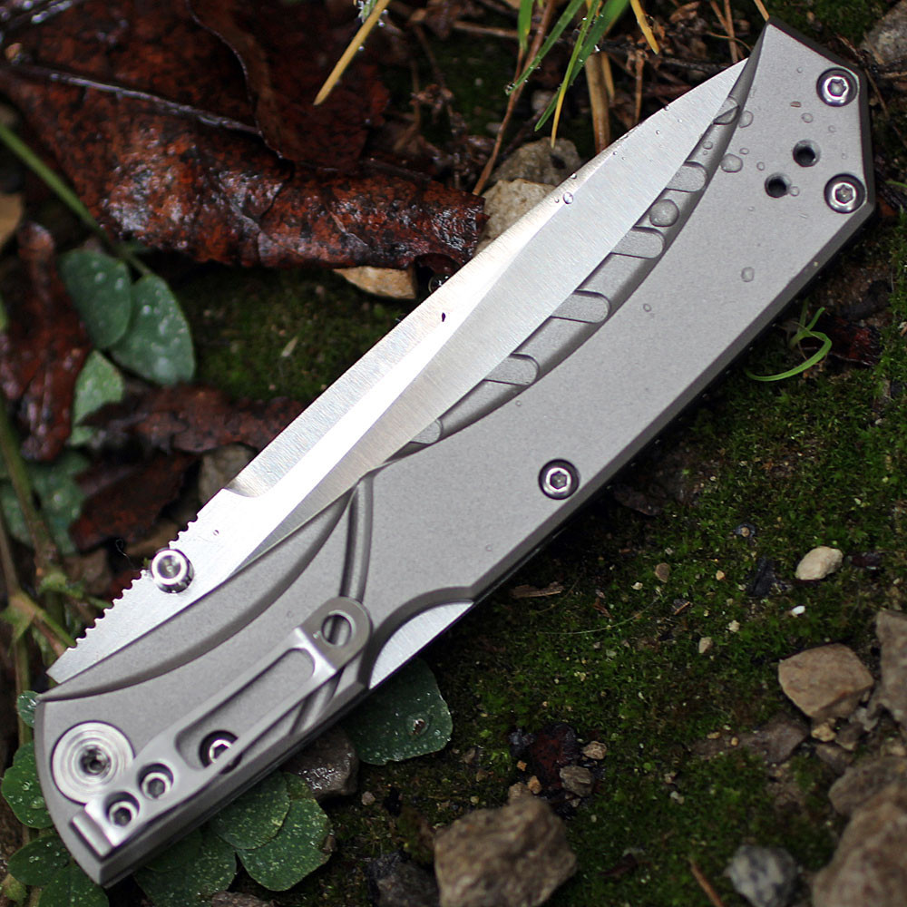 Nemesis NK-19 MPR-1 Titanium Folder, 3.44 in VG-10 Plain Blade