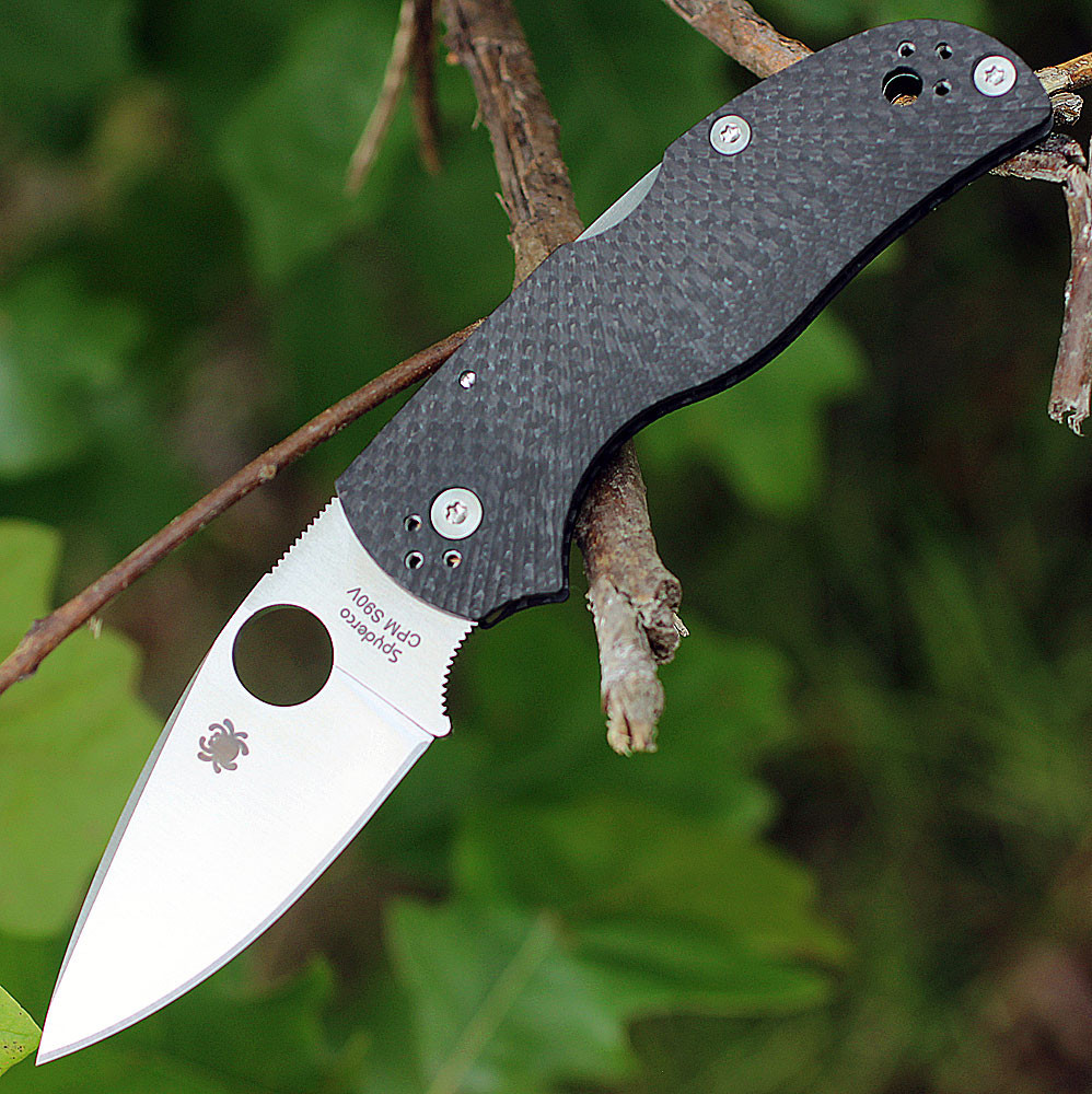 Spyderco Native 5 Fluted Carbon Fiber C41CFFP5 open profile