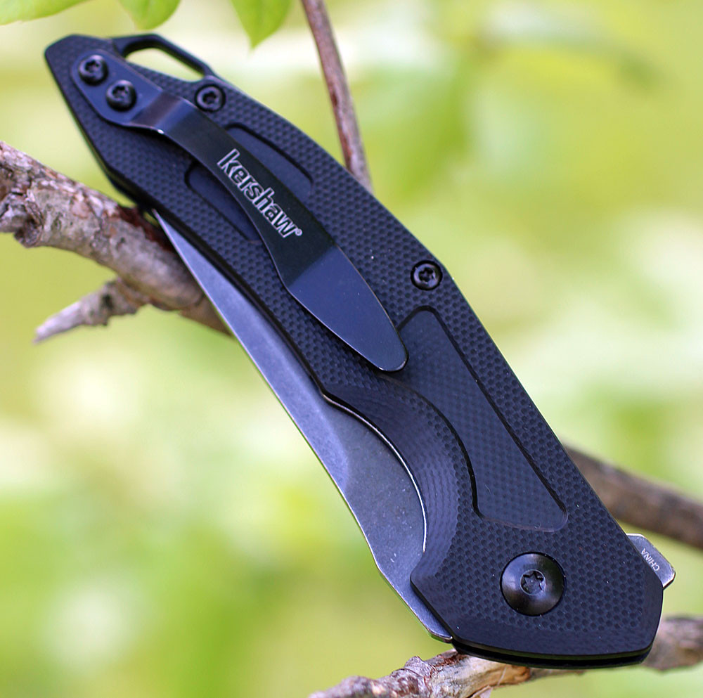 Kershaw Method 1170 Jens Ansø Knife showing the machined truss-pattern G-10 handle.