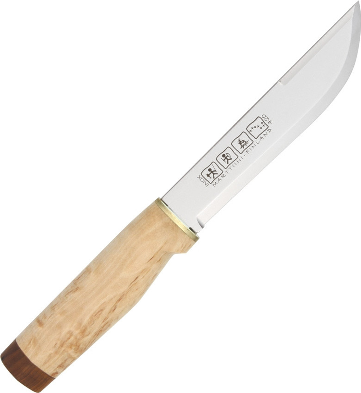 Marttiini 543015 Ranger 250, 6.25" Stainless Blade, Curly Birch Handle
