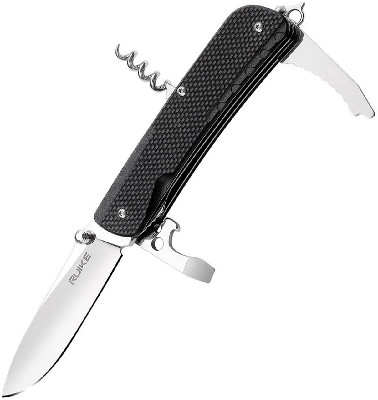 Ruike Criterion Collection S21B, 2.1" 12C27 Plain Blade, Black G-10 Handle
