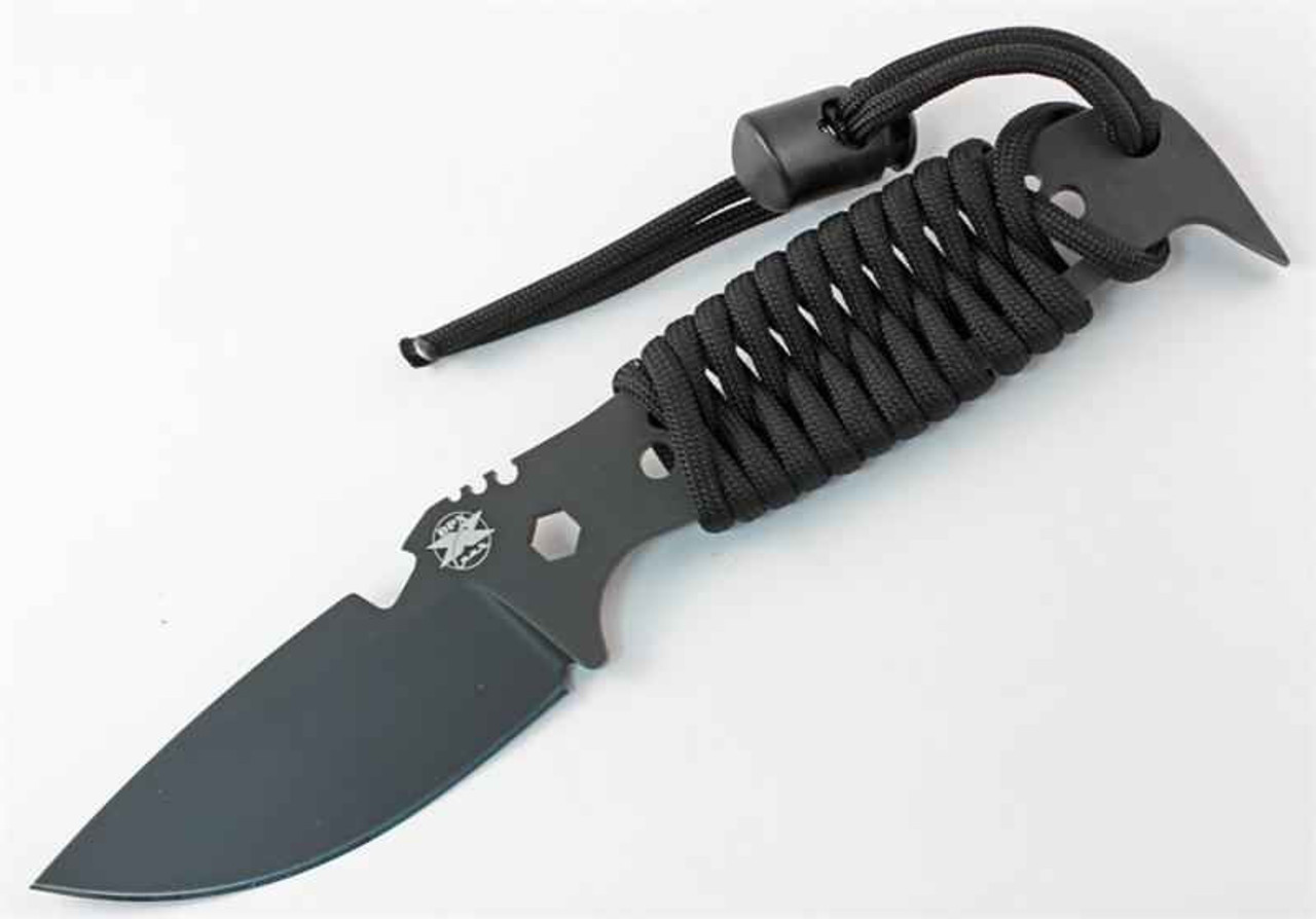 DPx H.E.S.T II Assault Fixed Blade, Niolox Steel, Black Paracord Wrap Handle, Black G-10 Scales Included