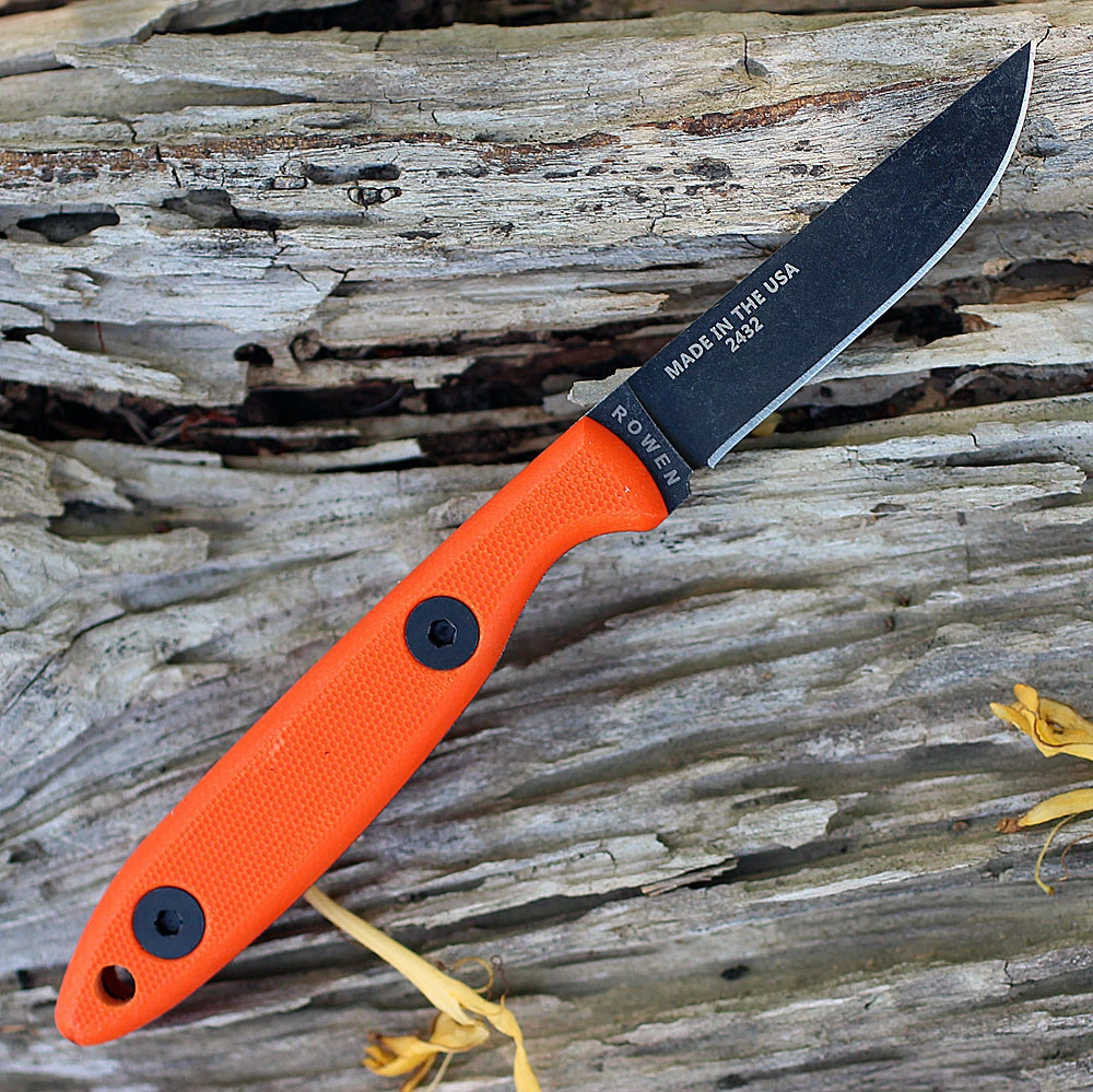 ESEE Camp-Lore CR2.5 1095 Tumbled Black Drop Point Blade Open Detail View