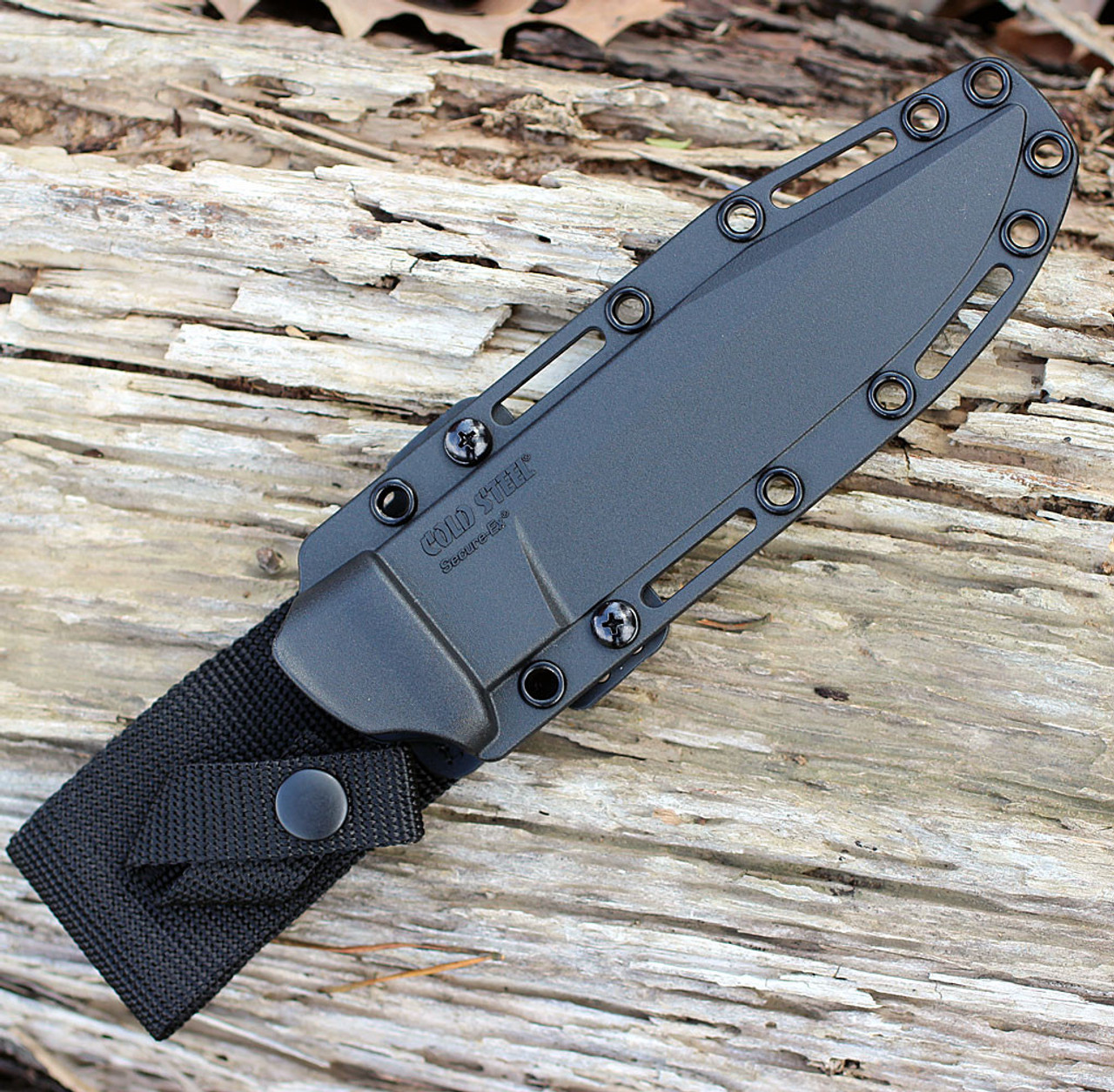 Cold Steel SRK (CS35AN) 6" San Mai VG-10 Satin Clip Point Plain Blade, Black Kray-Ex Blade, Black Secure-Ex Sheath