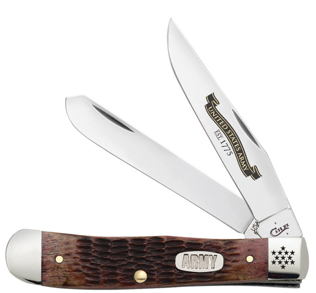 Case 15025 US Army Trapper, Rogers Jigged Walnut Bone Handle (6254 SS)