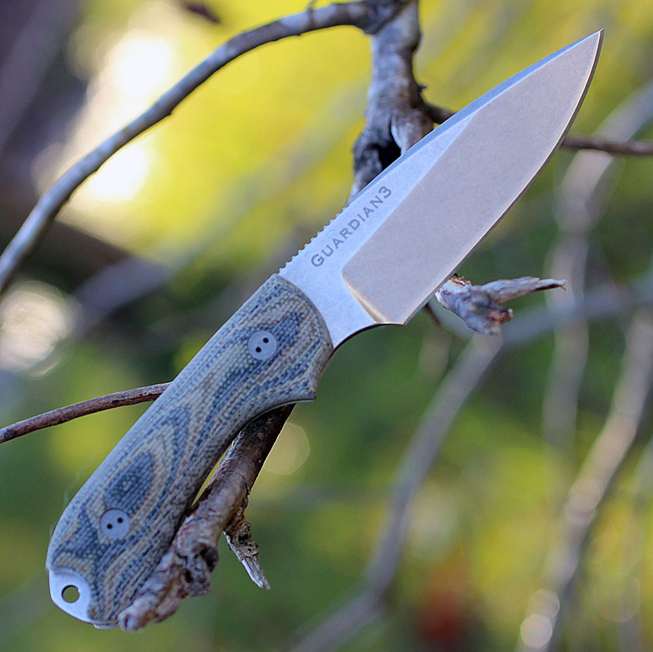 Bradford Guardian3 3D, 3.5" N690 Plain Blade, Green Micarta Handle