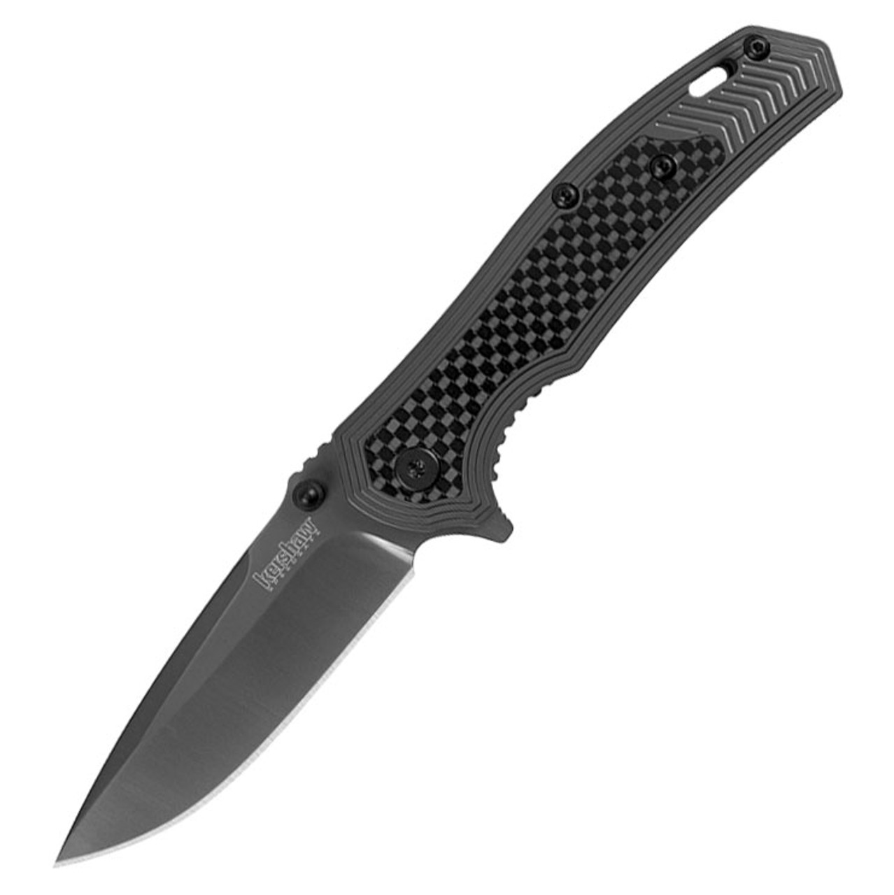 Kershaw Fringe Assisted Opening Knife (8310)- 3.00" Titanium Carbo-Nitride Coated 8Cr13MoV Drop Point Blade, Titanium Carbo-Nitride Coated Stainless Steel Handle