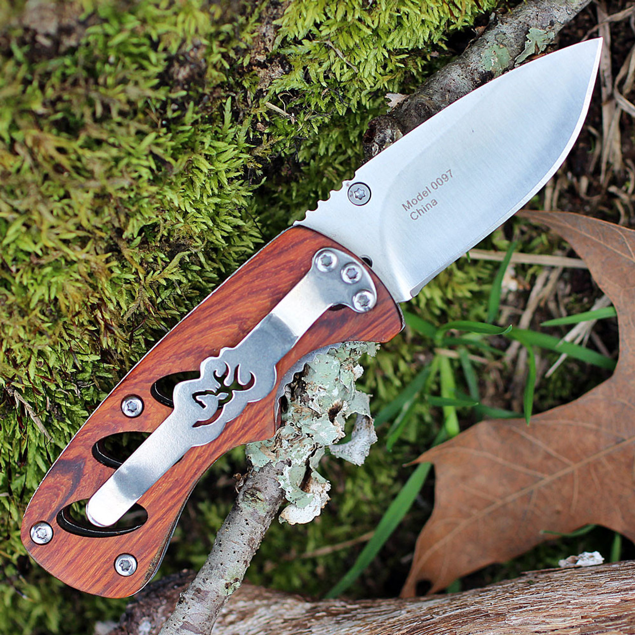 Browning Small Cocobolo Linerlock, 2" 440 Plain Blade, Cocobolo Wood Handle