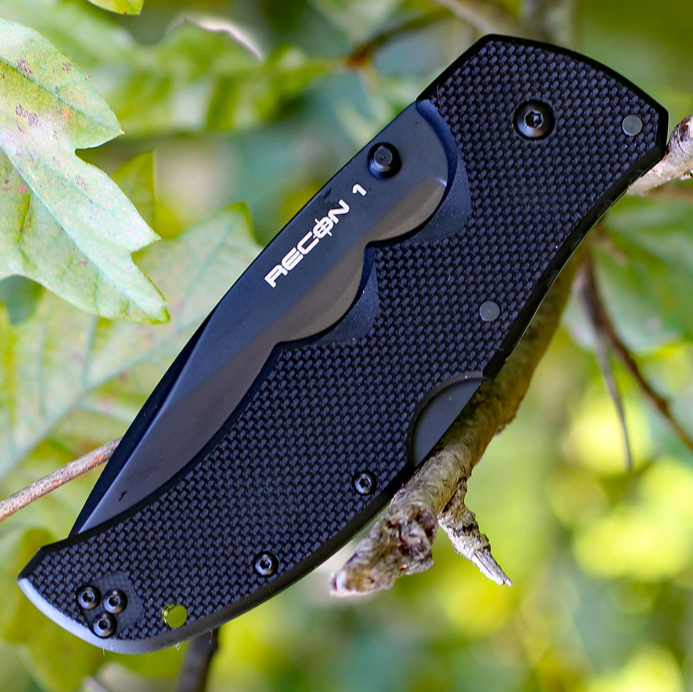 Cold Steel 27BS Recon 1 Spear Point, 4" S35VN Plain Blade, Black G-10 Handle