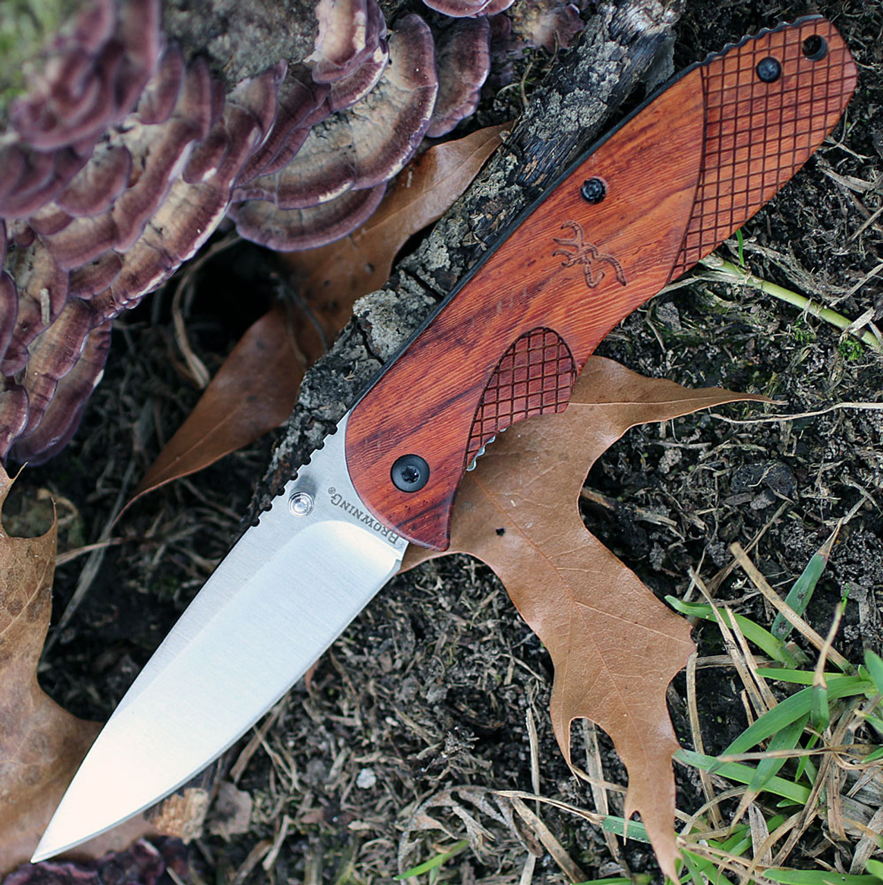 Browning Rosewood Linerlock, 3" Stainless Plain Blade, Rosewood Handle