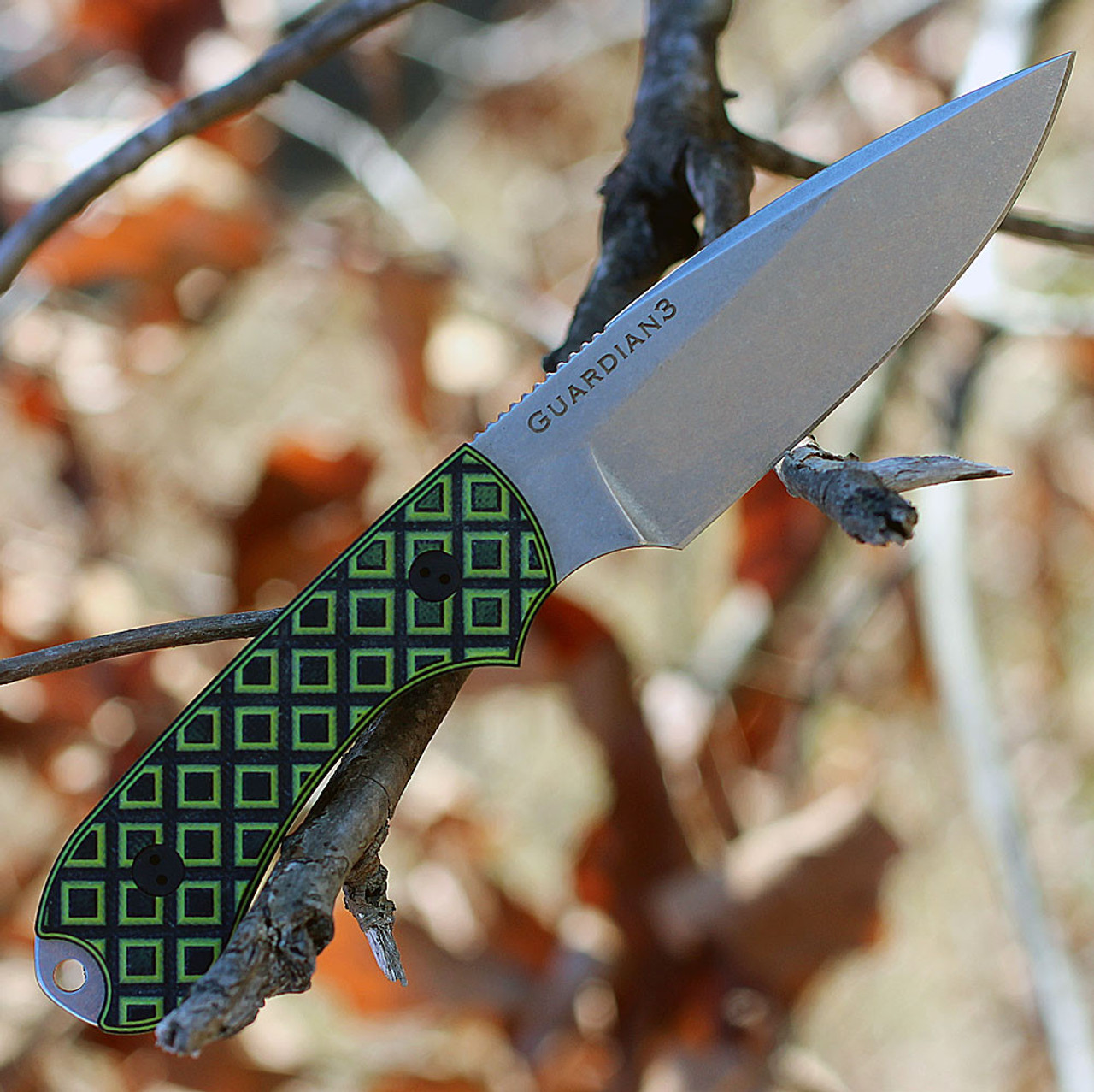 Bradford Guardian3, 3.5" N690 Plain Blade, Toxic Green/Black G-10 Handle