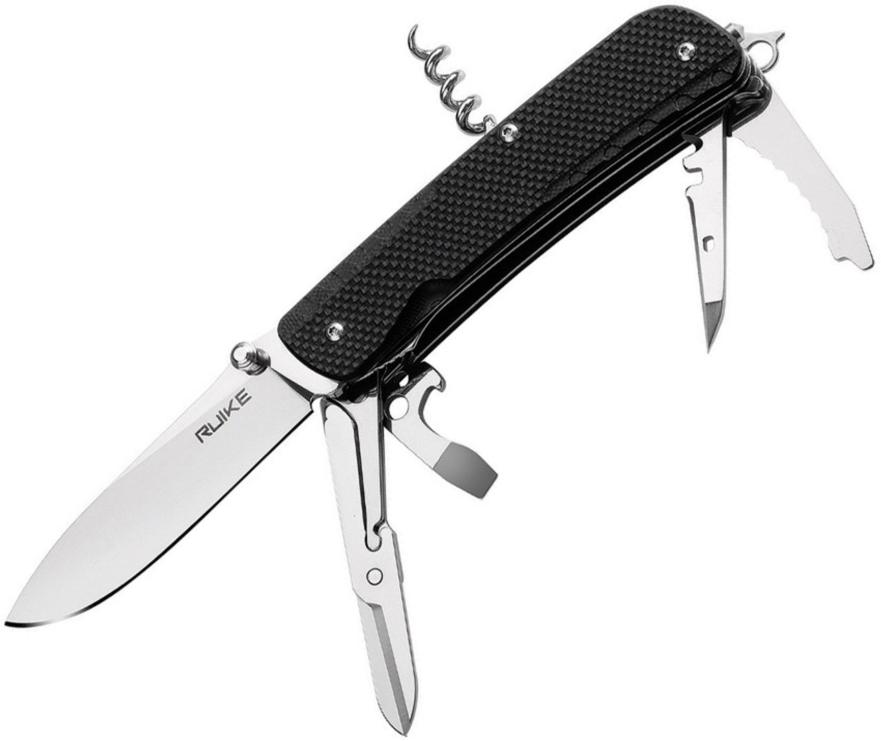 Ruike L31-B Criterion Collection, 3.35" 12C27 Plain Blade, Black G-10 Handle
