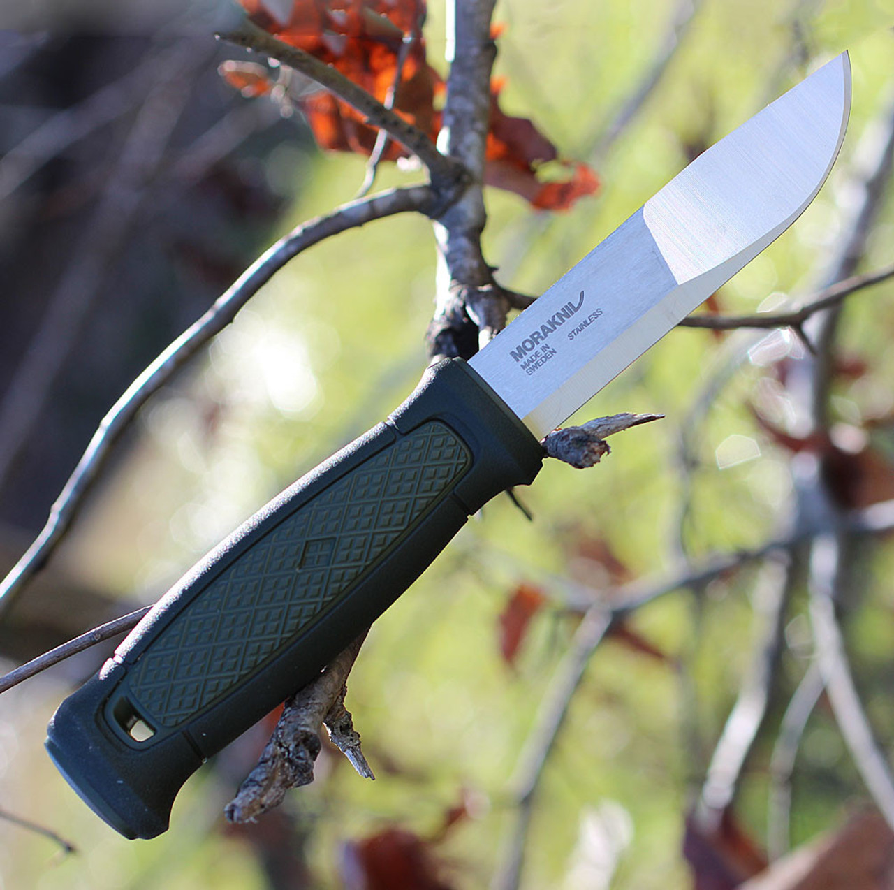 Mora Kansbol, 4.3" Stainless Plain Blade, Green TPR Handle