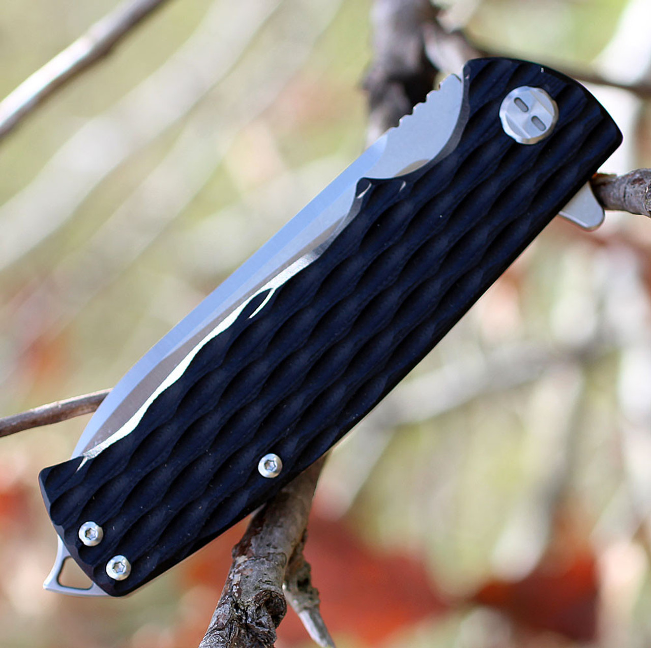 Bestech G02A Grampus, 3.5" D2 Plain Blade, Black G-10 Handle