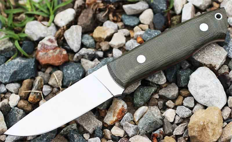 美品　CRIME INVOLMENT 9.4 EnZo Trapper 95, N690Co Steel, Foliage Green Micarta Handle