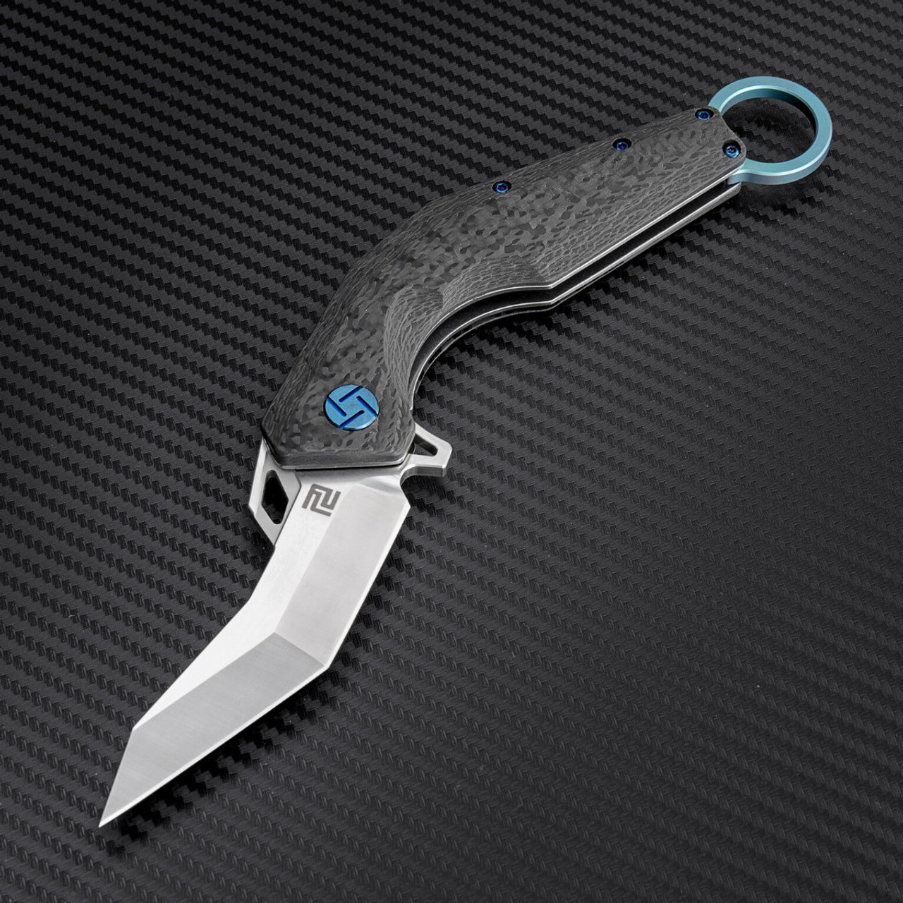 Artisan Cobra ATZ1811GGNS, 3.15" S35VN Plain Blade, Green Carbon Fiber Handle