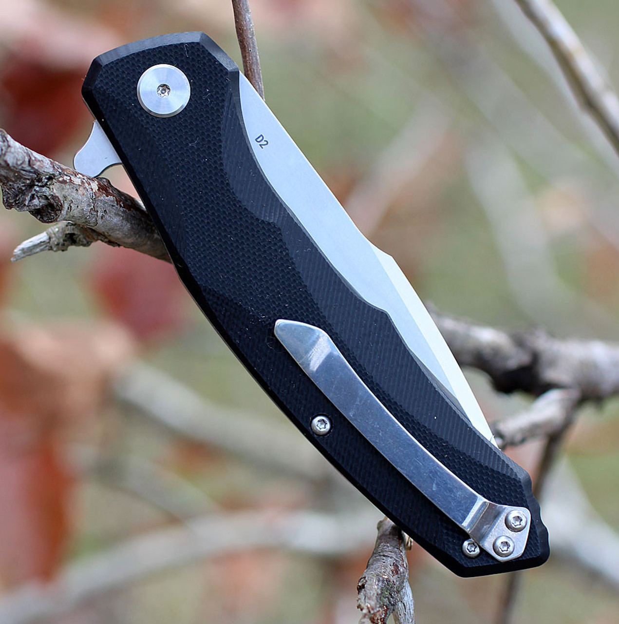 Bestech G04A Warwolf, 3.5" D2 Plain Blade, Black G-10 Handle