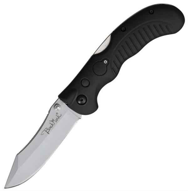 BenchMark Lockback - Blk Rubber w/ LED Light (3.125" SS) BMK003