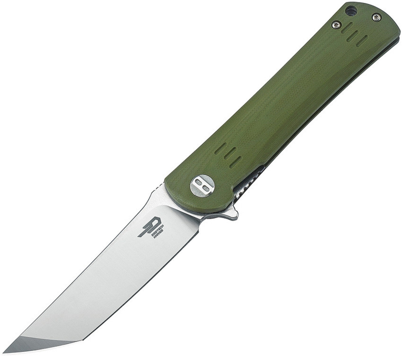 Bestech G06B1 Kendo, 3.75" D2 Plain Blade, Green G-10 Handle