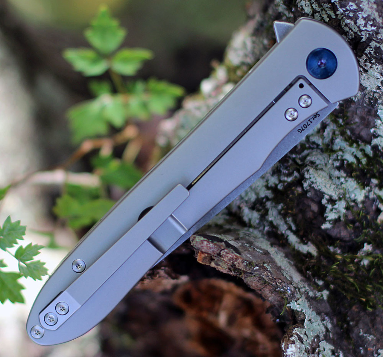 Artisan Shark ATZ1707GGY, 3.94" S35VN Plain Blade, Gray Titanium Handle