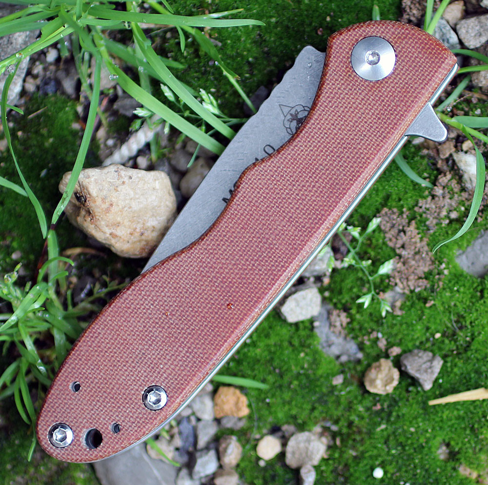 TOPS Mini Scandi Folder 4.0, 3.25" N690Co Plain Blade, Tan Canvas Micarta Handle