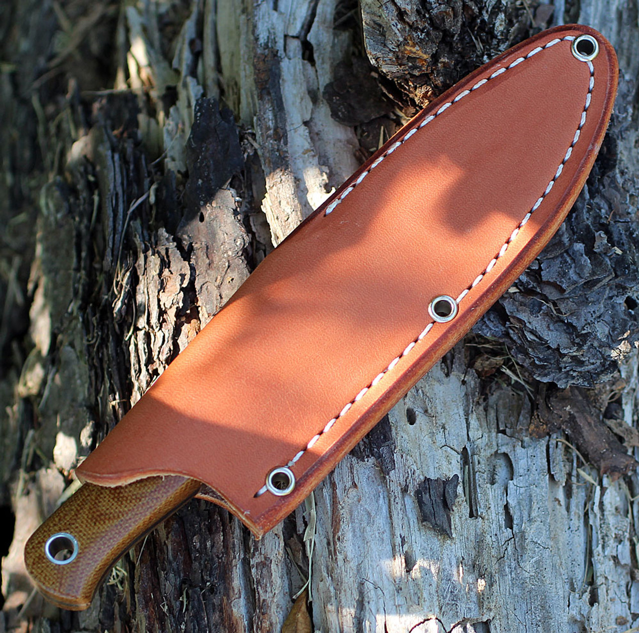 Bark River 023MNC Ultra-Lite Bushcrafter, 3.25" CPM 3V Plain Blade, Natural Canvas Micarta Handle