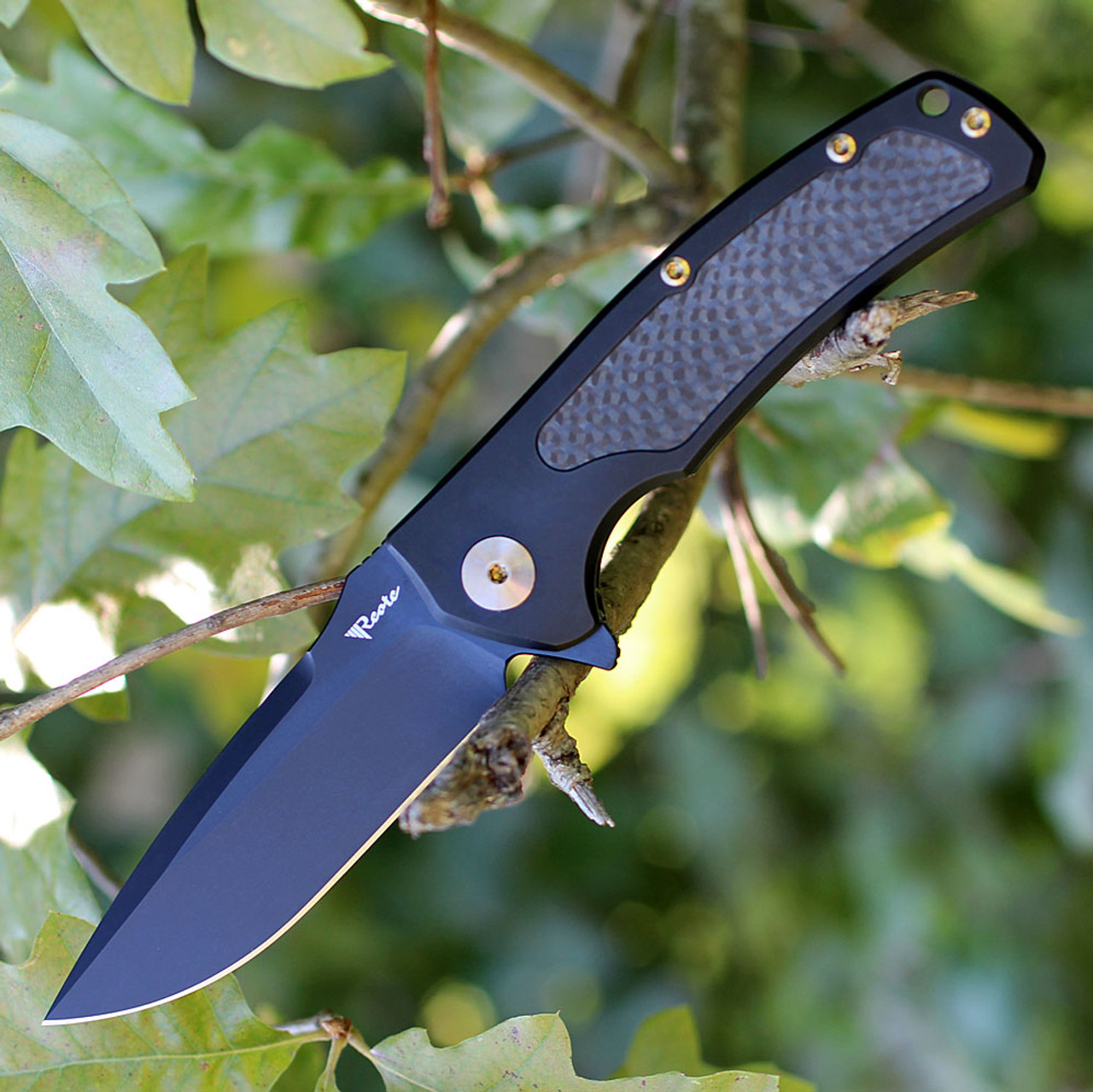 Reate Knives 05 Mini Horizon Framelock Black Coated Titanium, 3.5 in M390  Plain Blade