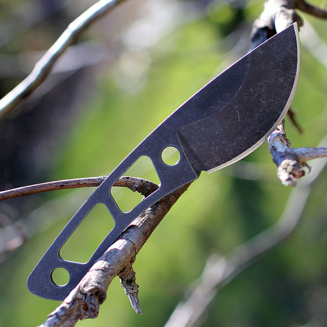 TOPS TBKP01 Backup Neck Knife, 2.38" 1095 Plain Blade, Skeletonized Handle