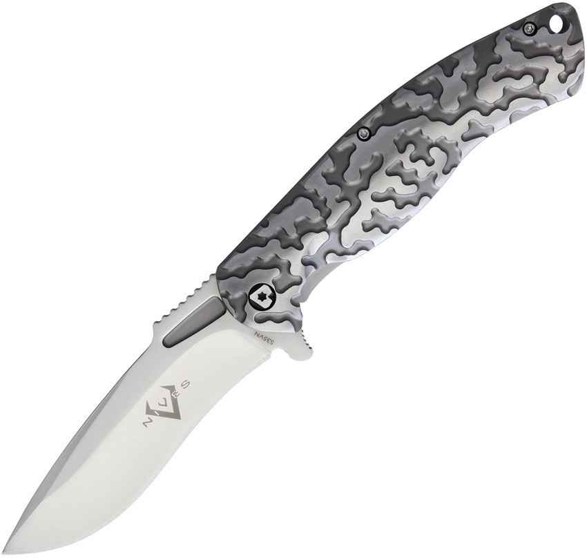 V Nives 30022 Atmosphere, 3.4" CPM-S35VN Plain Blade, Gray Titanium Handle