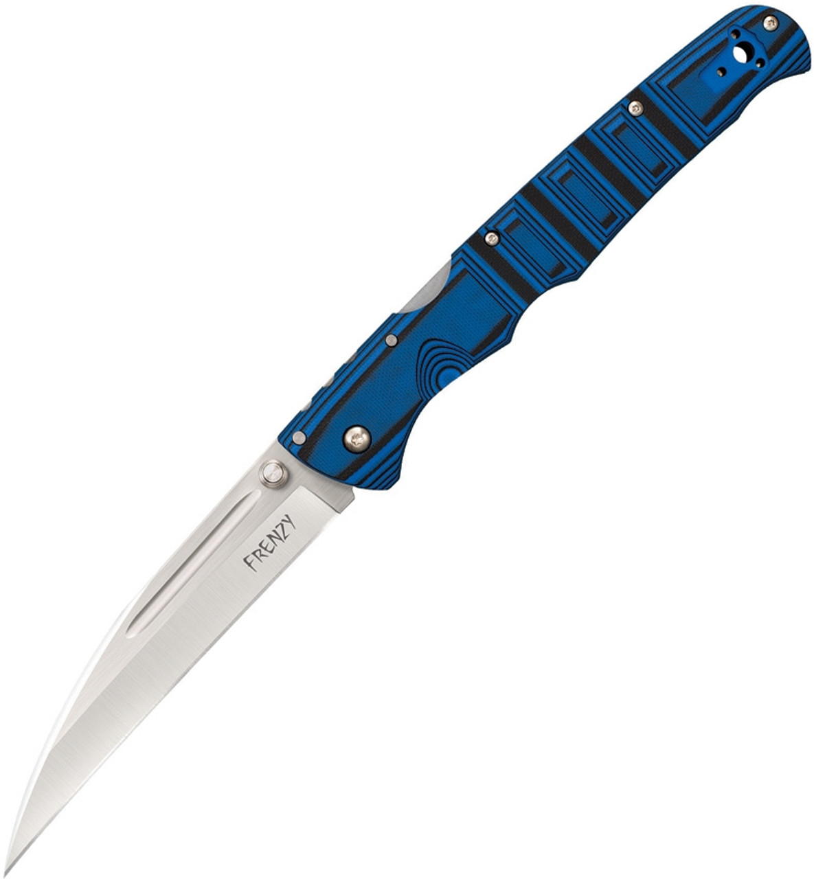 Cold Steel 62P2A Frenzy II, 5.5" S35VN Plain Blade Blue/Black G-10 Handle