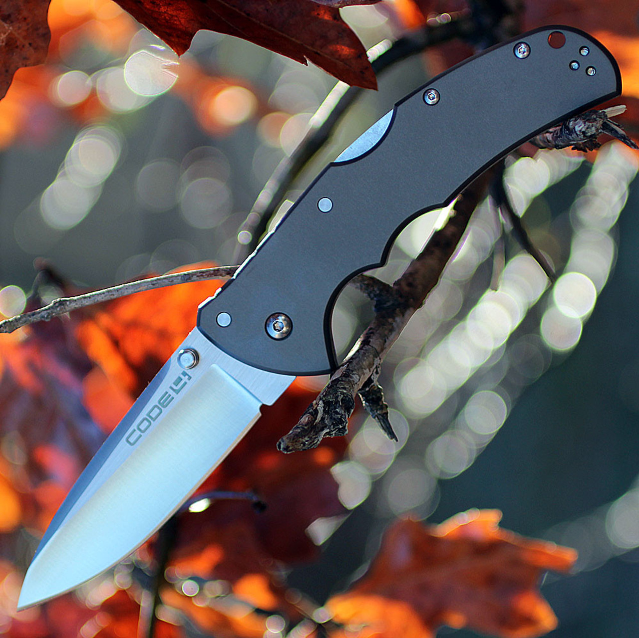 Cold Steel 58PS Code 4-Spear Point, 3.5" S35VN Plain Blade, Gray Aluminum Handle