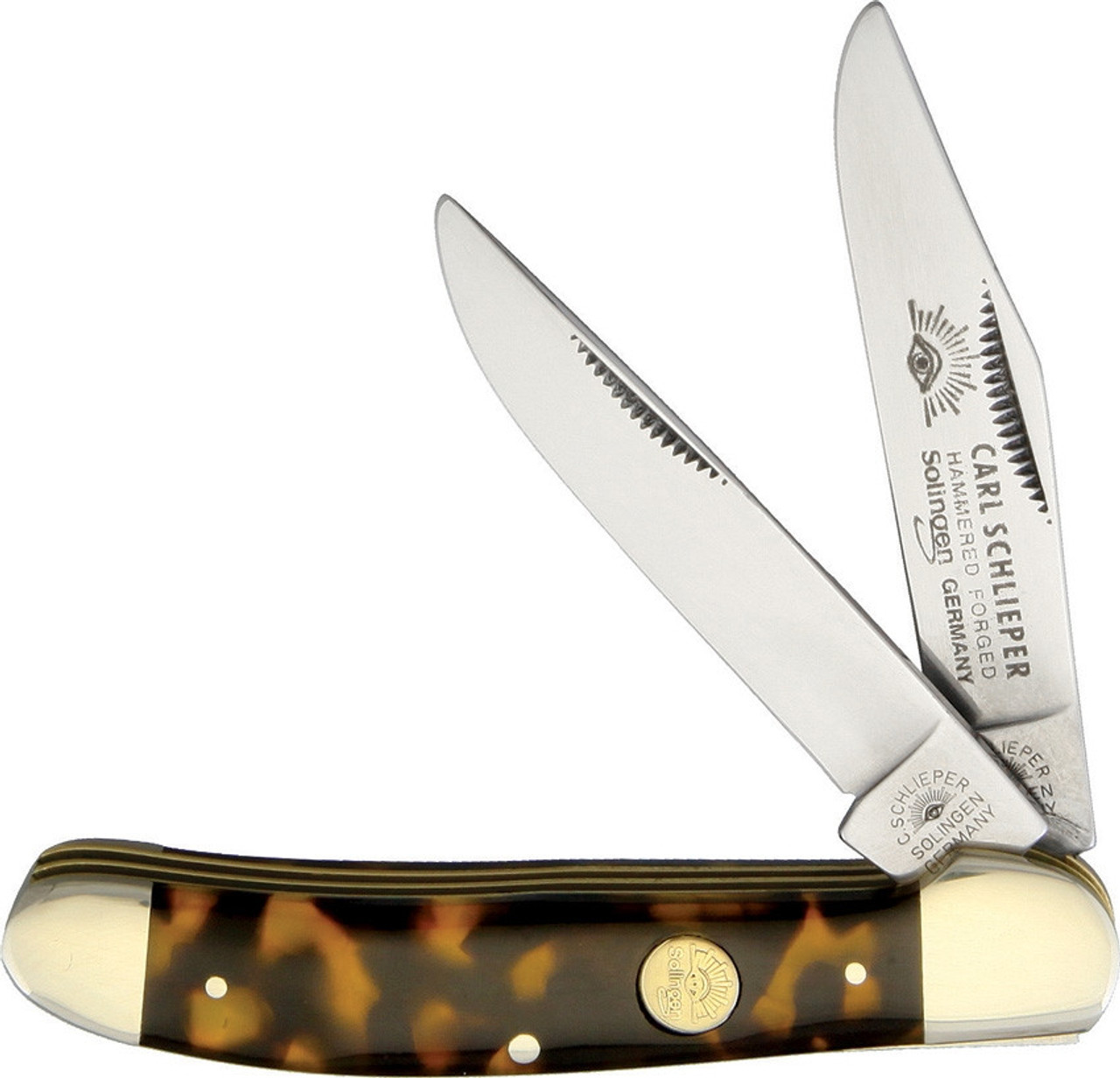 German Eye Copperhead Imitation, 2 1/2" Carbon Steel Blade, Tortoise Handle