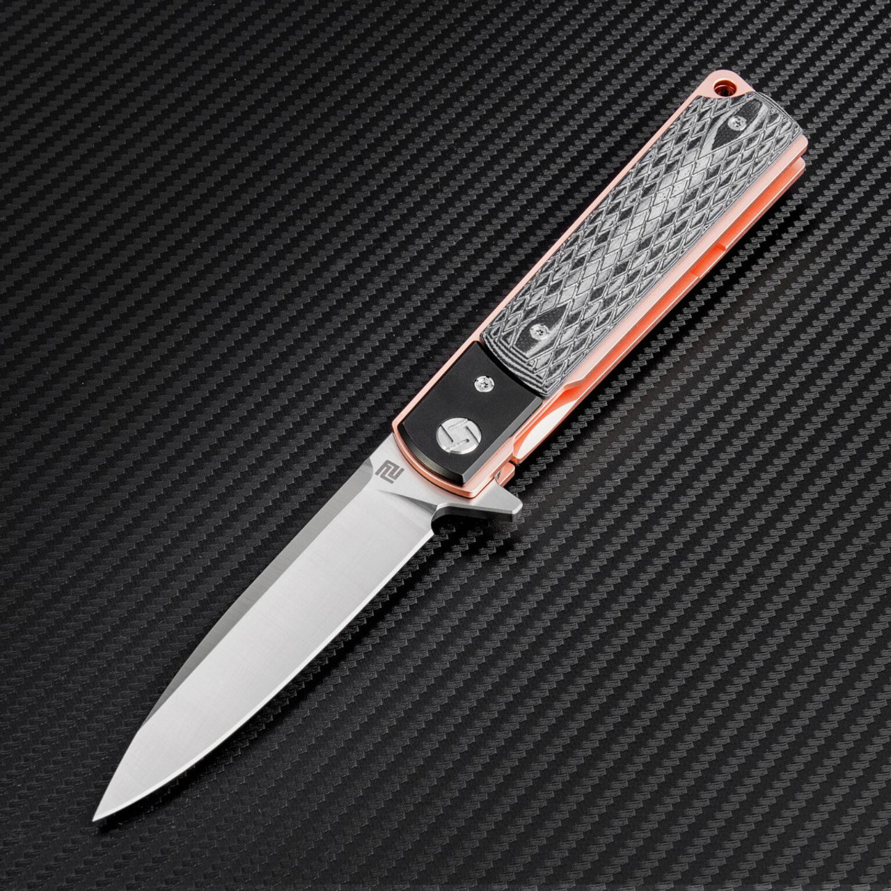 Artisan Classic ATZ1802GGDS, 3.94" S35VN Plain Blade,  Rose G10 Handle