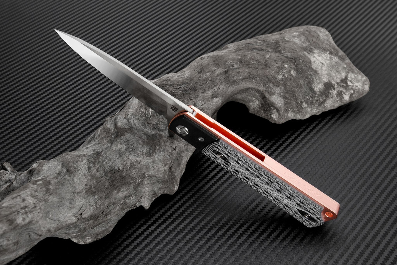 Artisan Classic ATZ1802GGDS, 3.94" S35VN Plain Blade,  Rose G10 Handle