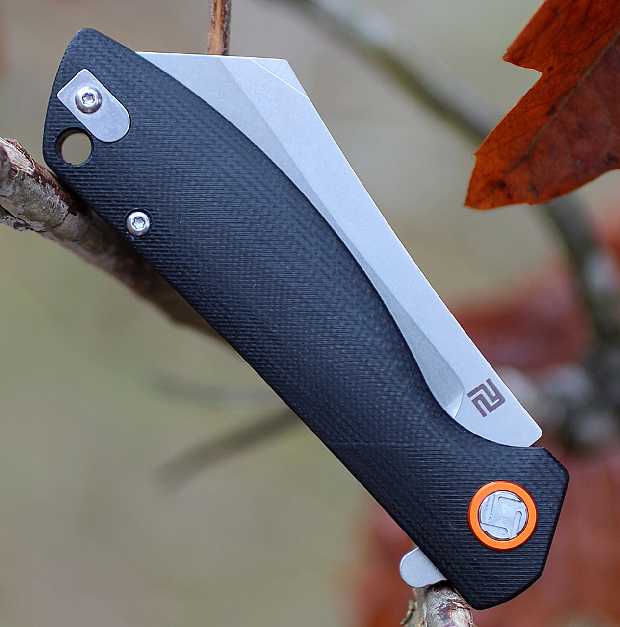 Artisan Tomahawk  ATZ1815PSBKC, 2.36" D2 Steel Tanto Blade, Black G10 Handle-Curve