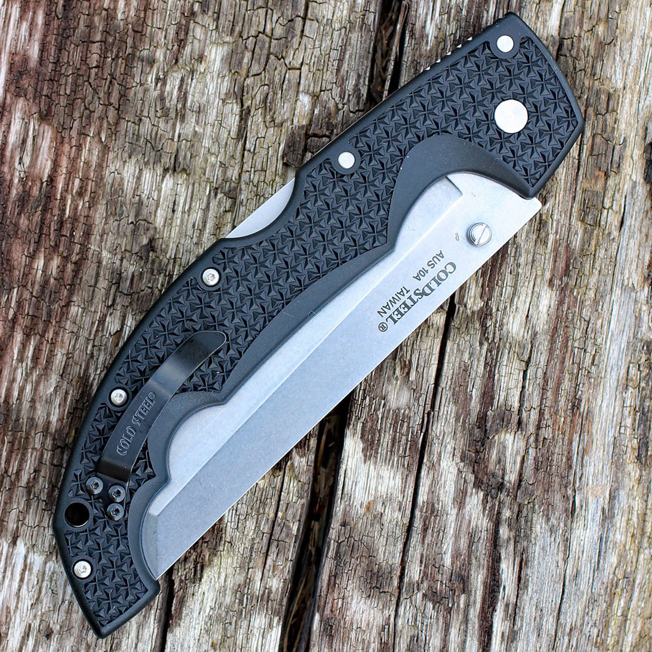 Cold Steel Voyager XL 29AXTS, 5 1/2" Tanto AUS-10A Stonewash Blade, Black Griv-Ex Handle-Coming Soon
