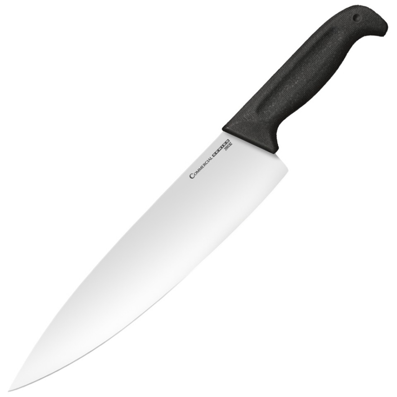 Cold Steel Chef's Knife (CS20VCBZ) 10" 4116 SS Satin Drop Point Plain Blade, Black Kray-Ex Handle