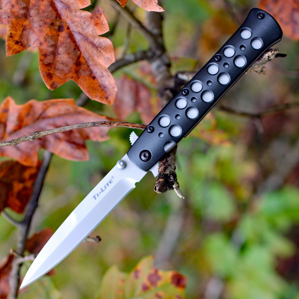 C811-37 Stahly Live Blade ゼンマイ式　両刃カミソリ Cold Steel Ti-Lite Flipper Knife 26B4, 4