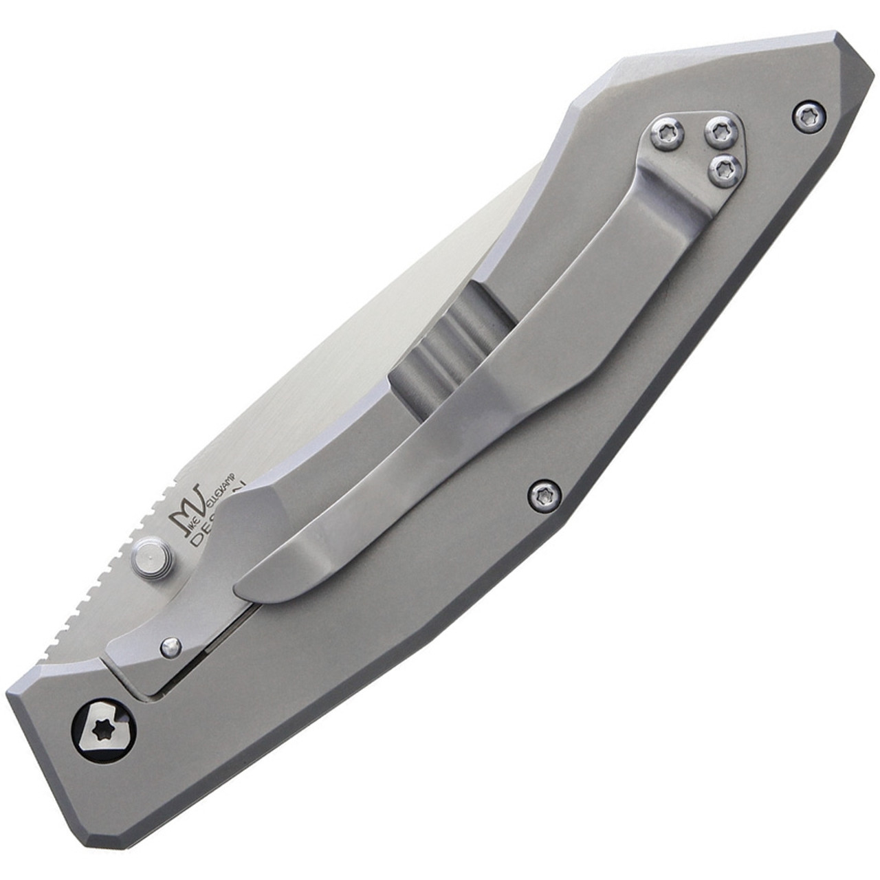 V Nives 30046 Ti-Sportster, 3.75" 154CM Plain Blade, Gray Titanium Handle