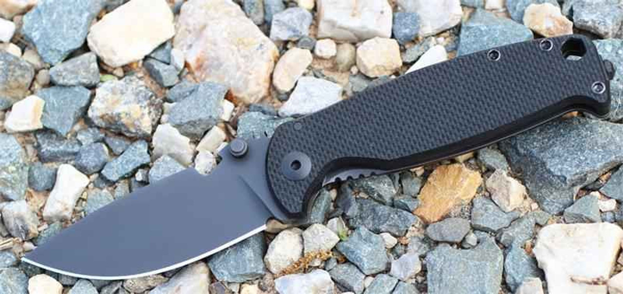 DPx HEST/F Triple Black Plain Edge, Black TiCN PVD Coated Sterile German Niolox, Black G-10 Handle