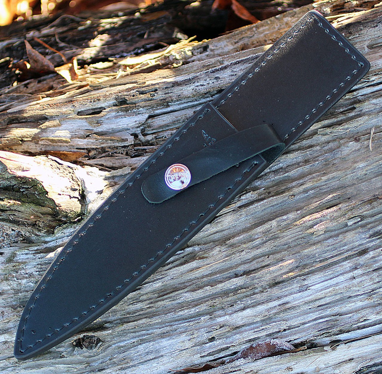 Hibben Old West Boot Knife - Pakkawood (6.5" 7Cr13 SS) Blk Leather SheathGH5047