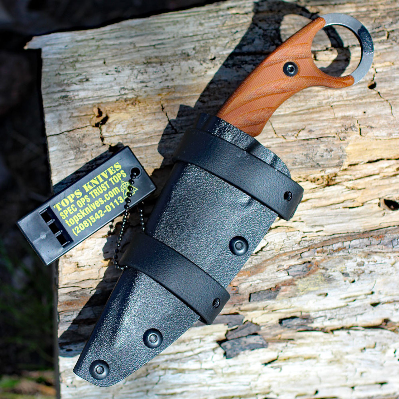 Tops Knives, C.U.T. 4.0 Camo Combat Utility Tool, Joshua Swanagon Karambit Style Fixed Blade