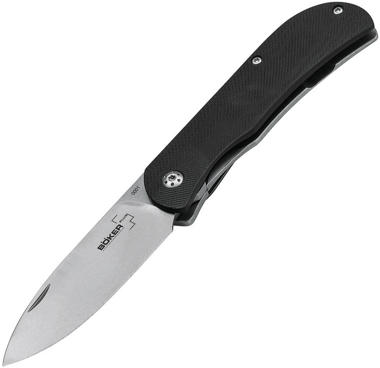 Boker Plus Exskelibur II (01BO138) 2.88" D2 Stonewashed Drop Point Plain Blade, Black G-10 Handle