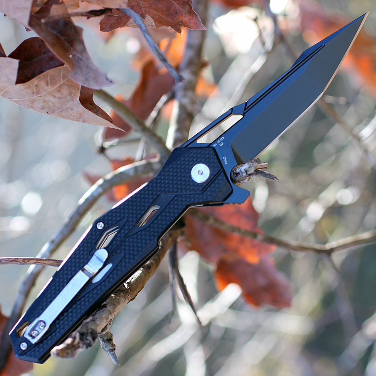 Artisan Interceptor ATZ1812PBBK, 3.54" D2 Black Tanto Blade, Black G10 Handle