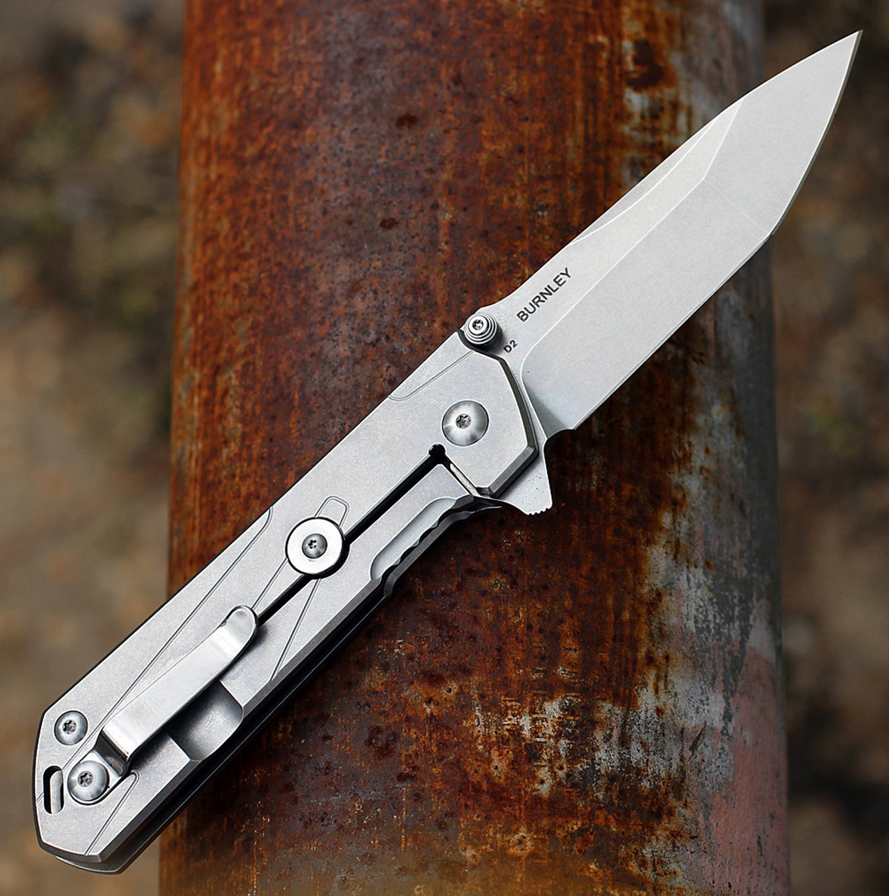 Boker Plus Kihon (01BO764) 3.35" D2 Stonewashed Tanto Plain Blade, Stonewashed Stainless Steel Handle