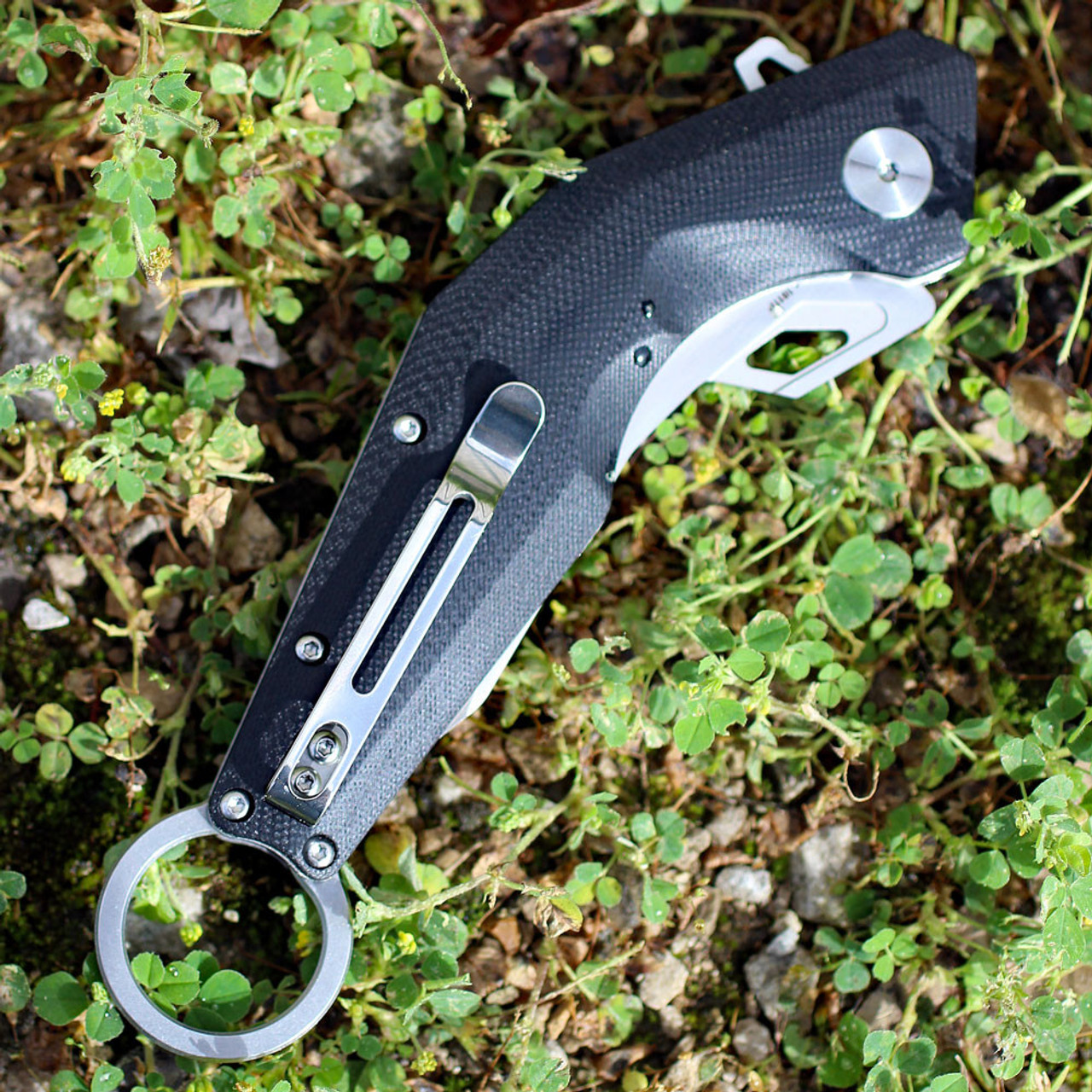 Artisan Cobra ATZ1811PBKC, 3" D2 Plain Blade, Curved Black G-10 Handle