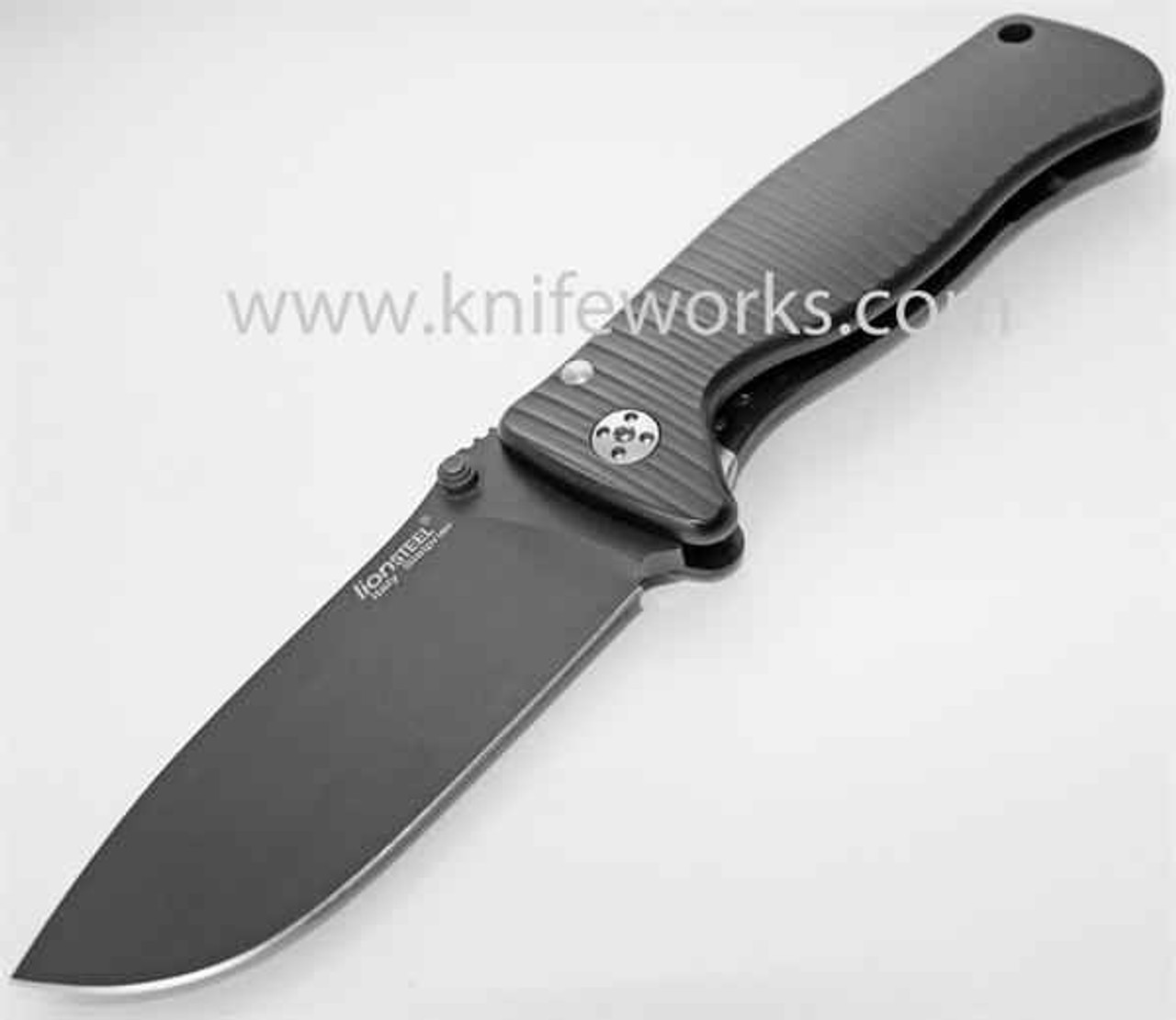 Lion Steel SR2, Black Sleipner Steel, Black Aluminum Handle